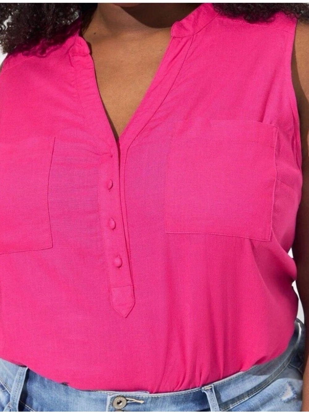 Torrid 3(3X) Linen Pullover Tank Pink